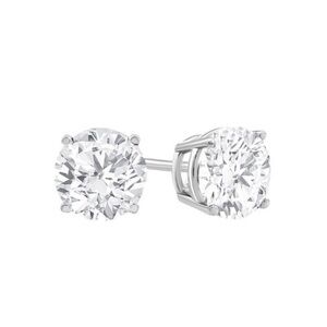 Renaissance Collection 14k White Gold Over 925 Sterling Silver CZ Round Studs